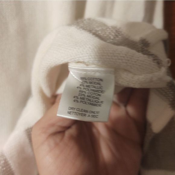 TRINA TURK | KIMONO STYLE SWEATER WITH METALLIC MESH STRIPES - Picture 5 of 6